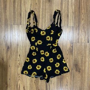 Floral romper with open back